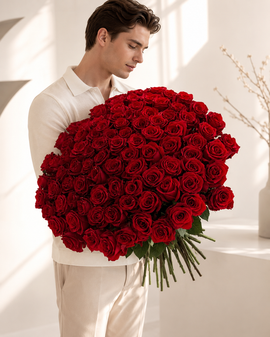 Bouquet of Premium Red Long Stem Roses