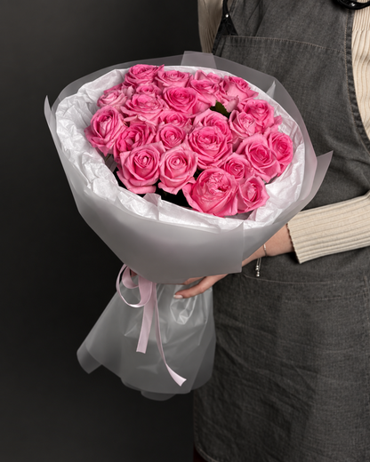 Bouquet of Premium Pink Long Stem Roses