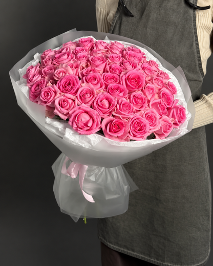 Bouquet of Premium Pink Long Stem Roses