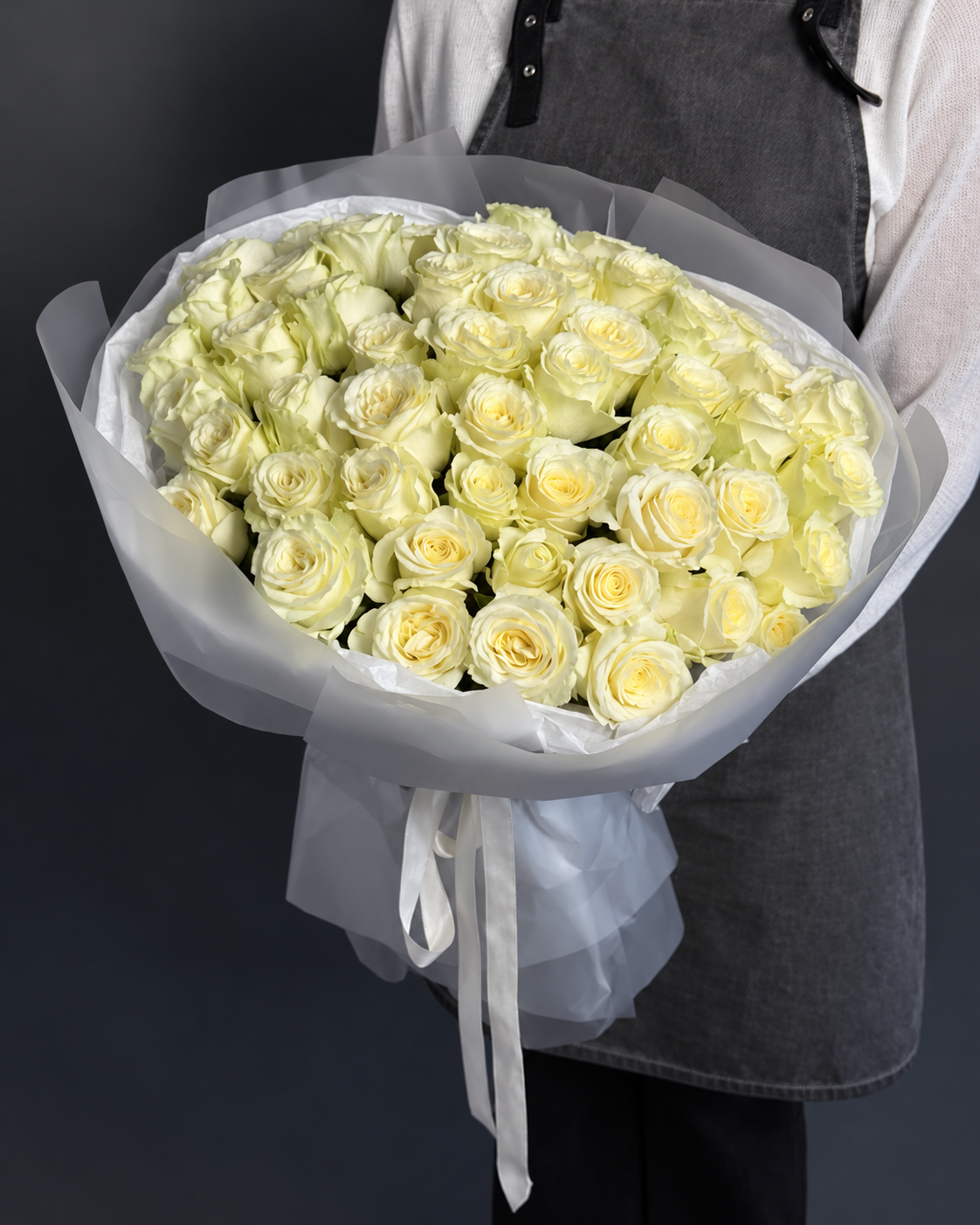 Bouquet of Premium White Long Stem Roses