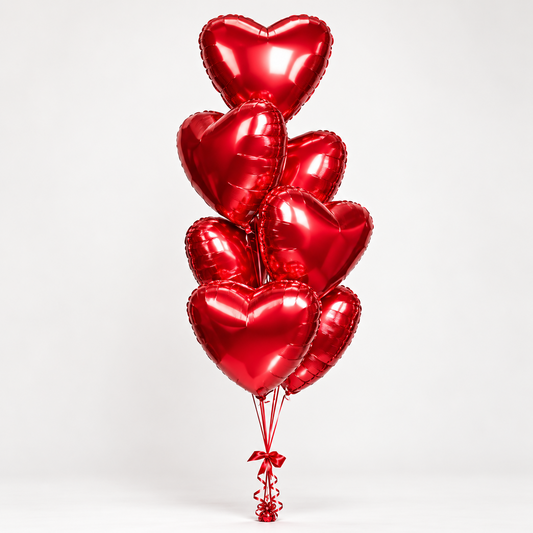 Red heart balloons gift add-on